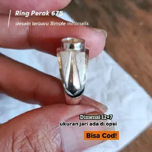 Ring Perak pria desain terbaru Simple minimalis elegan