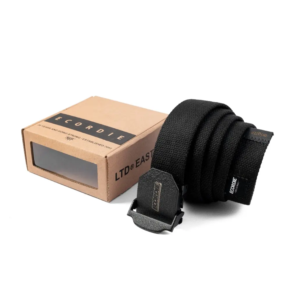 Ecordie " FARMER " Webbing belt Black Sabuk