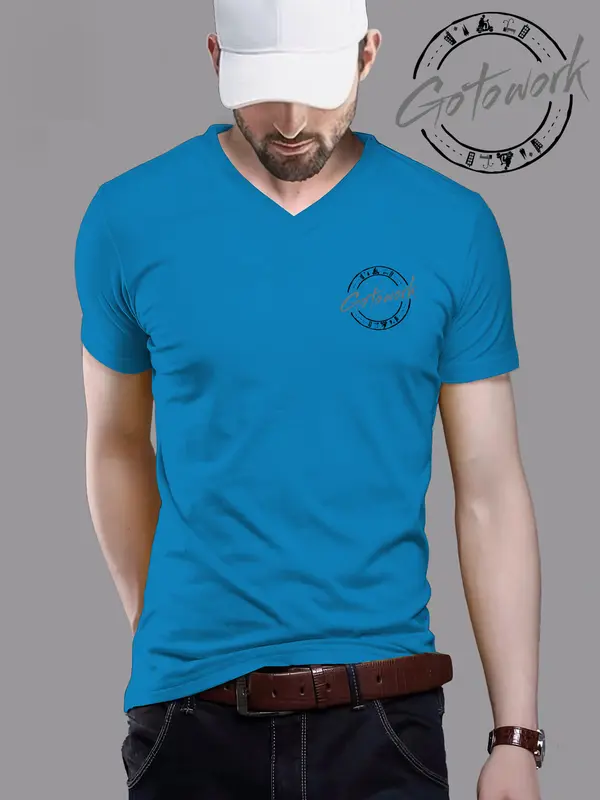 Kaos GO TO WORK Oblong Lengan Pendek Pria Wanita Dewasa  sablon DTF Polyflex V-Neck - Ukuran L, XL, XXL - Distro Sablon Cowok Baju Atasan Unisex Motif Keren Hitam 8