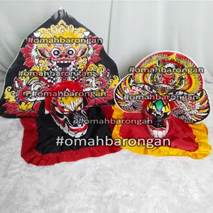 Barongan Anak Kecil Spons Ukuran Jumbo Dan Tanggung Motif Bali Leak Merah Warna Merah Kuning