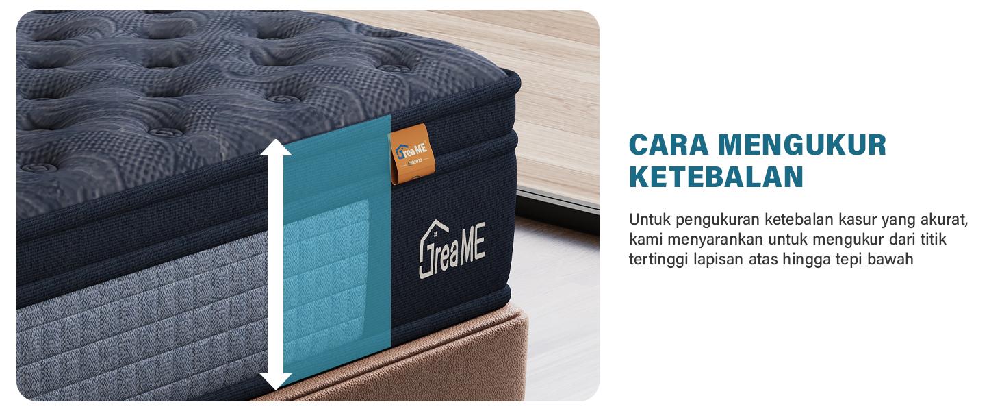 Kasur Pegas Busa Dingin Premium, Tebal 26/30 cm, Kasur Lantai Lembut, Anti Lembab, Termasuk Bantal Gratis Kasur Pegas Busa Dingin Premium, Tebal 26/30 cm, Kasur Lantai Lembut, Anti Lembab, Termasuk Bantal Gratis