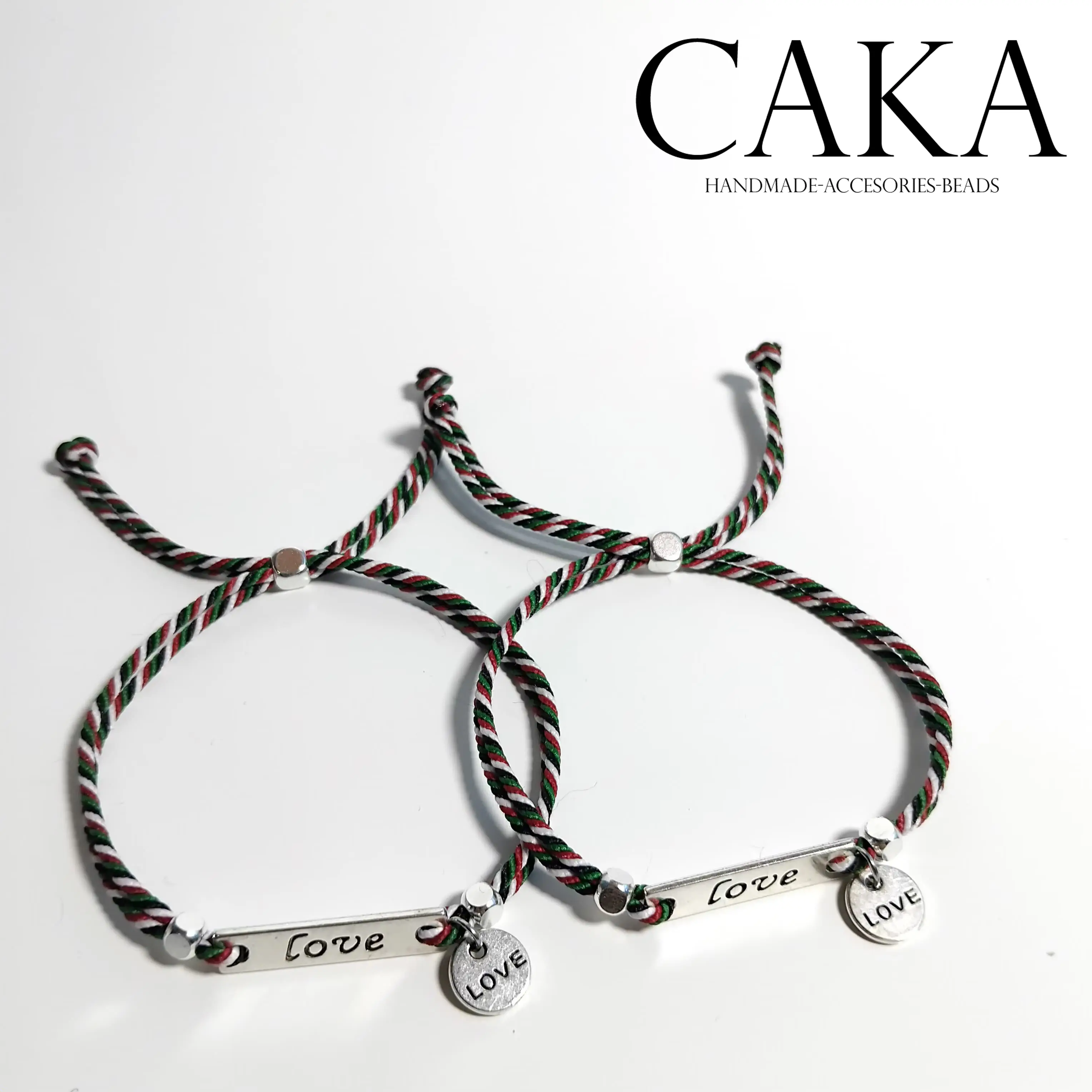Gelang Love Charm & infinity - Tali Premium 2mm Adjustable