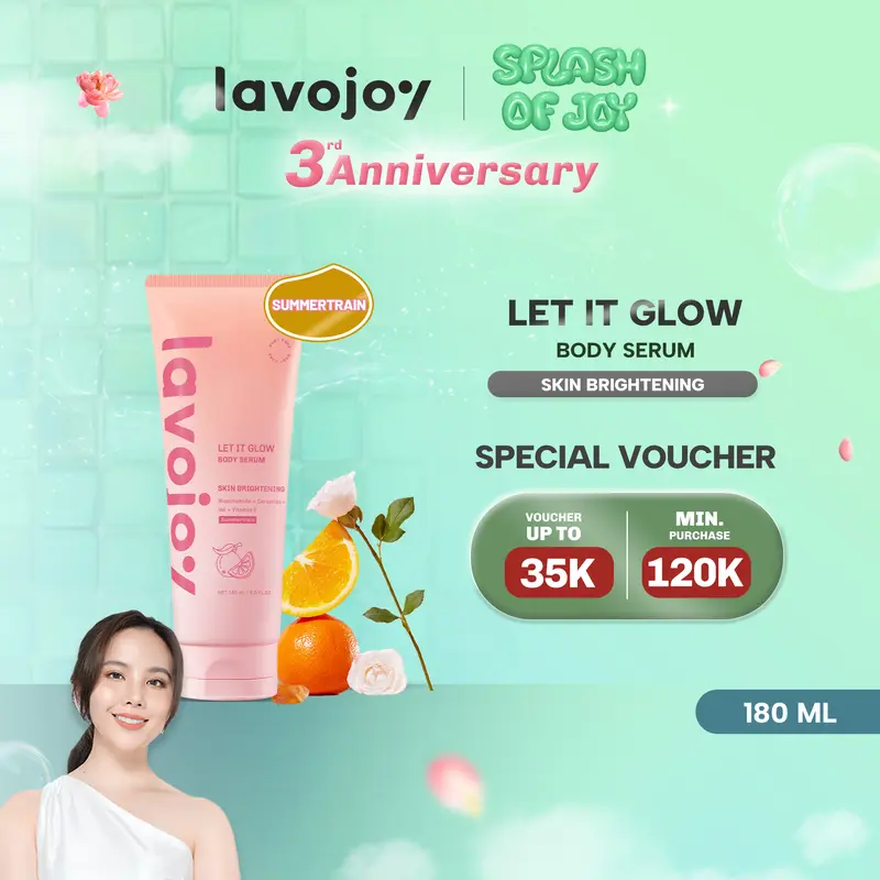 【MUST HAVE】 lavojoy Let It Glow Body Serum Skin Brightening Upgraded Version | Body Lotion untuk Mencerahkan dan Melembabkan kulit dengan Niacinamide + Ceramide + Vitamin E 0