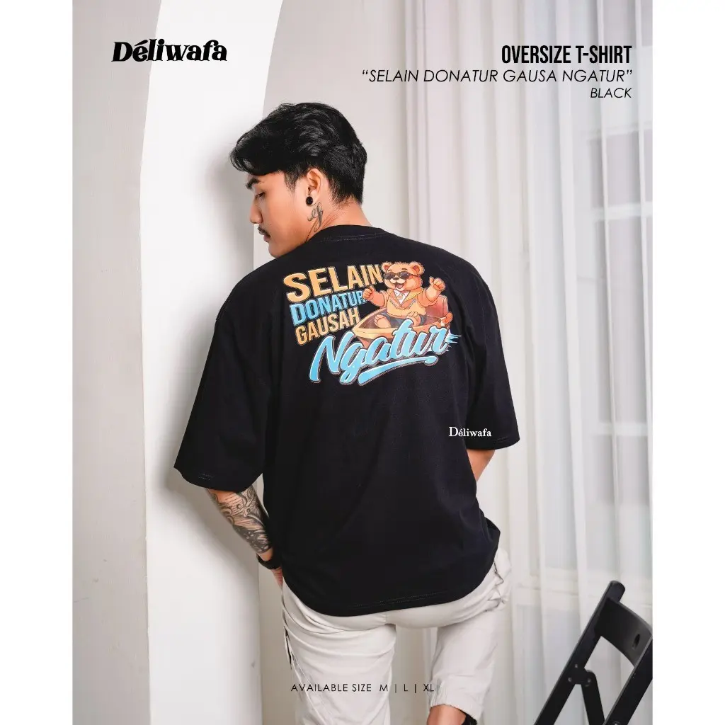 Original Deliwafa | T-Shirt  - Selain Donatur Gausa Ngatur Short Sleeved Kaos Pendek Lengan