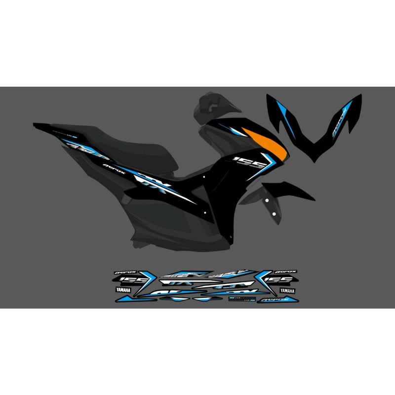 STICKER FULL CHROME ALL NEW AEROX CONNECTED NVX 155 MIGOS STYLE DESIGN 1