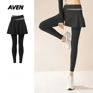Legging Olahraga Rok Polos High Waist Panjang Olahraga Wanita Muslimah Skirt Sport Gym Zumba Sepeda-21