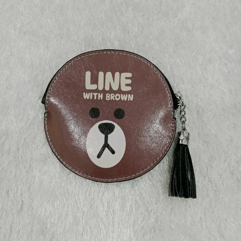 DOMPET KOIN BULAT WARNA RANDOM Karakter Wanita Kulit Uang Kartu 4