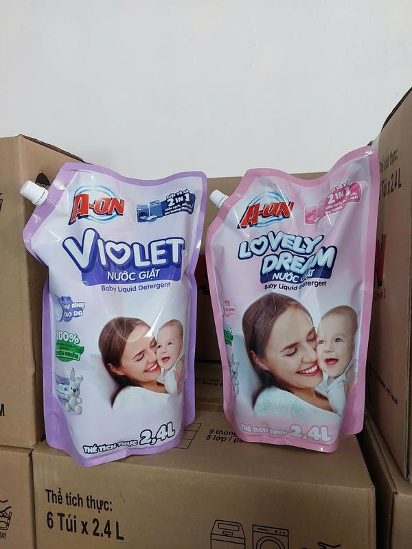 Nước giặt xả 2 trong 1 A-ON Baby 2.4L (Mẹ và Bé) (Sạch, Thơm) Cho Bé