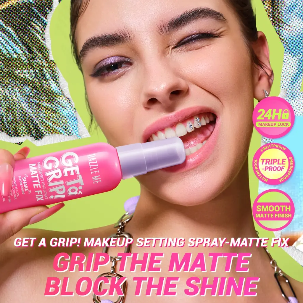 -BERKAH- DAZZLE ME Get a Grip! Makeup Setting Spray Matte Fix | Smooth Matte Finish Triple-Proof Makeup Lock Oil Control Tahan 24 Jam
