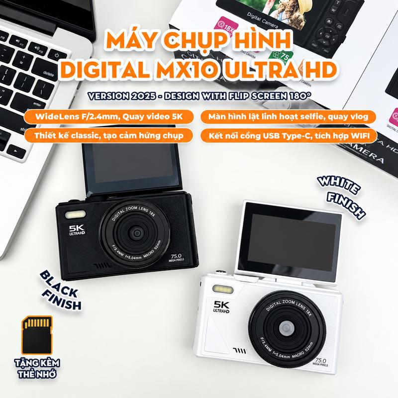 Máy ảnh kỹ thuật số 4K để chụp ảnh với độ phân giải 64MP, màn hình 3 inch 180…