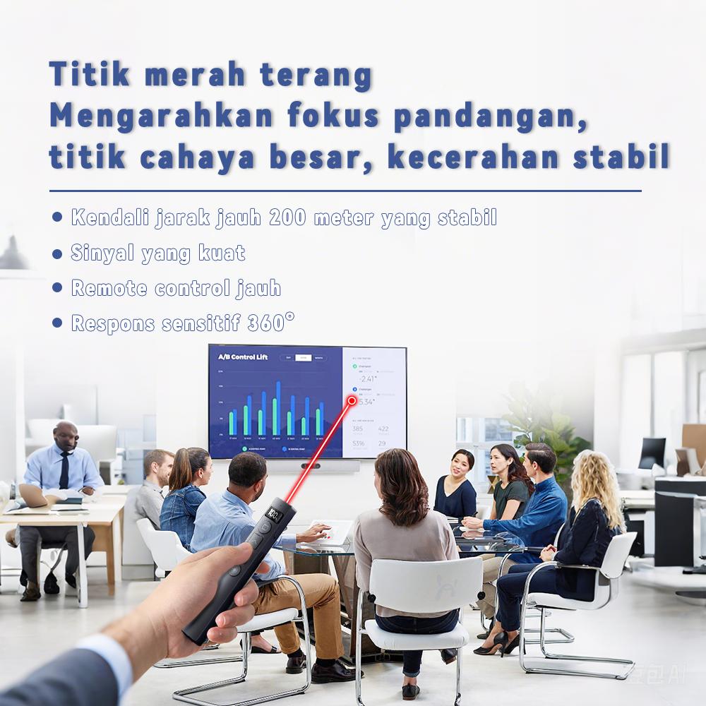 NEXID Laser Pointer Presenter Wireless USB Pen Laser Hijau Presentasi PPT Jarak 200 M