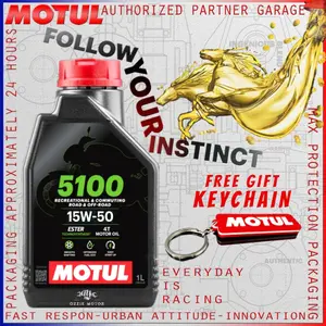 MOTUL 5100 4T 10W30 1L / 15W50 1L OLI  MOTOR Technosynthese-ester IMPORT ORIGINAL 100% Oli Motor Sport Motorcycle