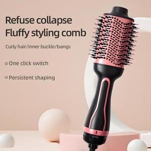 4-in-1 Hairdryer Comb, multicolor,comfort,comb, hair dryer, straightener and , quick heating, travel carry, women's hair, salon styling tools for all hair types  tymo beauty brush , portable wireless curler Curling Iron Pink Blowoutdryerbrush
