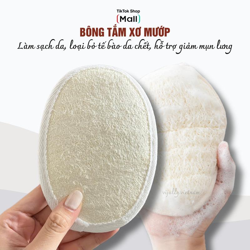 Bông Tắm Xơ Mướp Tự Nhiên – Tẩy Da Chết, Cọ & Chà Lưng Hỗ Trợ Giảm Mụn Lưng Hiệu Quả
