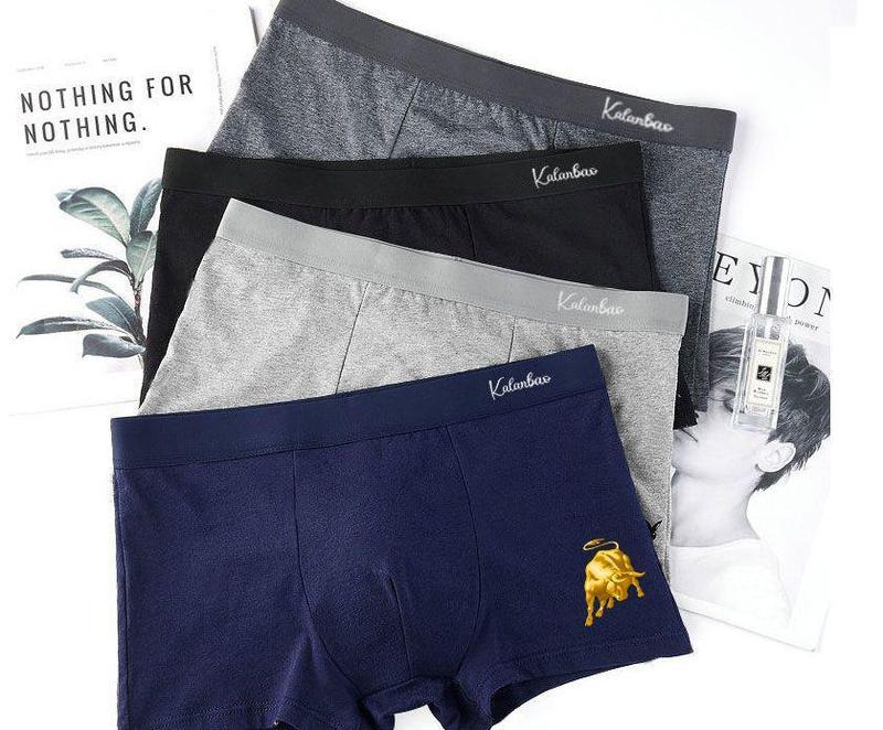 Product Introduction of High-quality 4-pack men&#39;s underwear, men&#39;s high-end cotton boxer briefs, trendy boys&#39; boxer shorts, large size 11