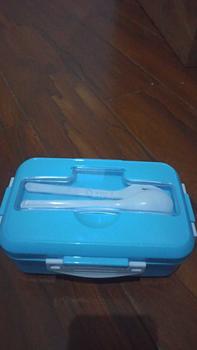 Product Review of Kotak Tempat Makan Lunch Box Tempat Makan Bekal Set Sendok Garpu from n**l 0
