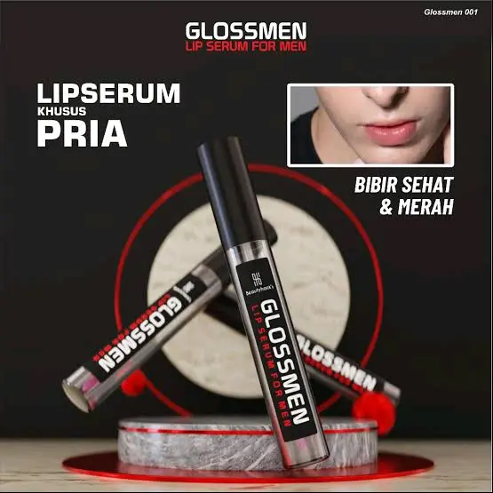 glossmen natural lip serum pria mengatasi bibir kering dan hitam Pemerah Bibir lipserum 6