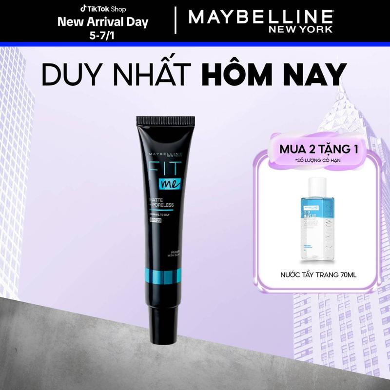Kem Lót Kiềm Dầu Ngăn Xuống Tông SPF 20 Fit Me Primer Matte+Poreless Maybelline New York 30ml