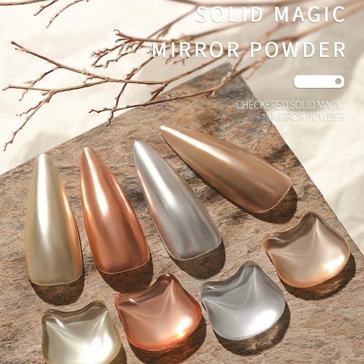 COMPACT POWDER METALIC MIRROR CHROME NAILART 3