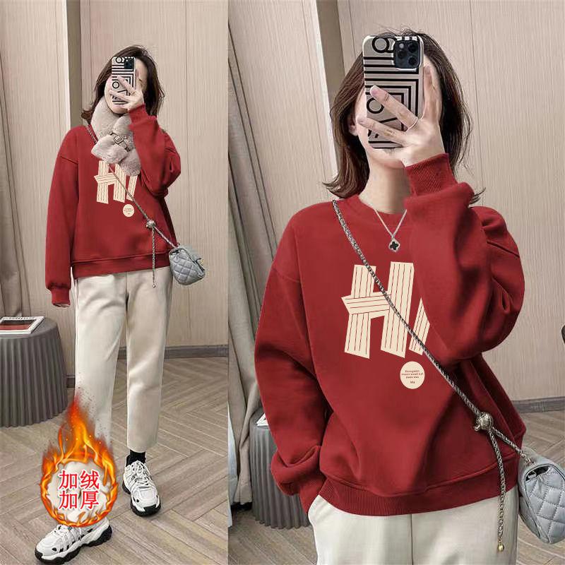 Product Introduction of Áo Cho Nữ, Áo Nỉ Cotton Nguyên Chất Mới Cho Mùa Thu Và Mùa Đông, Nhung Cáo Bạc Dày Dặn, Cổ Tròn Dáng Rộng In Họa Tiết Cao Cấp, Áo Giảm Béo Cho Nữ 21