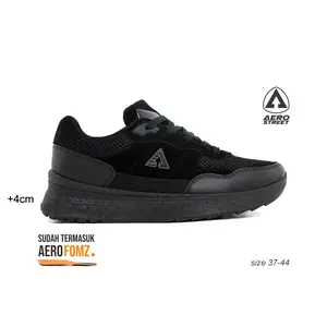 Aerostreet 37-44 Ortiz Hitam Hitam Hitam - Sepatu Sneakers Casual