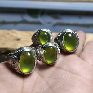 1 pis batu cincin green serpentin