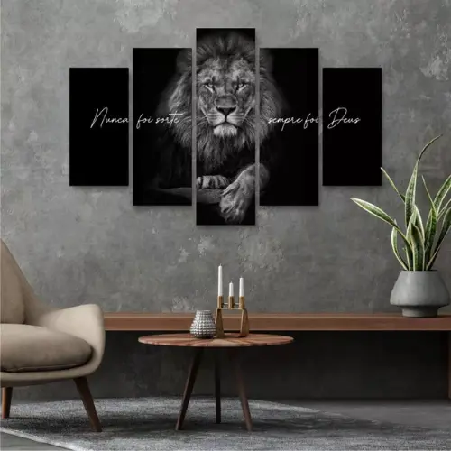 Quadro Mosaico Decorativo de Leão para Sala e Escritório