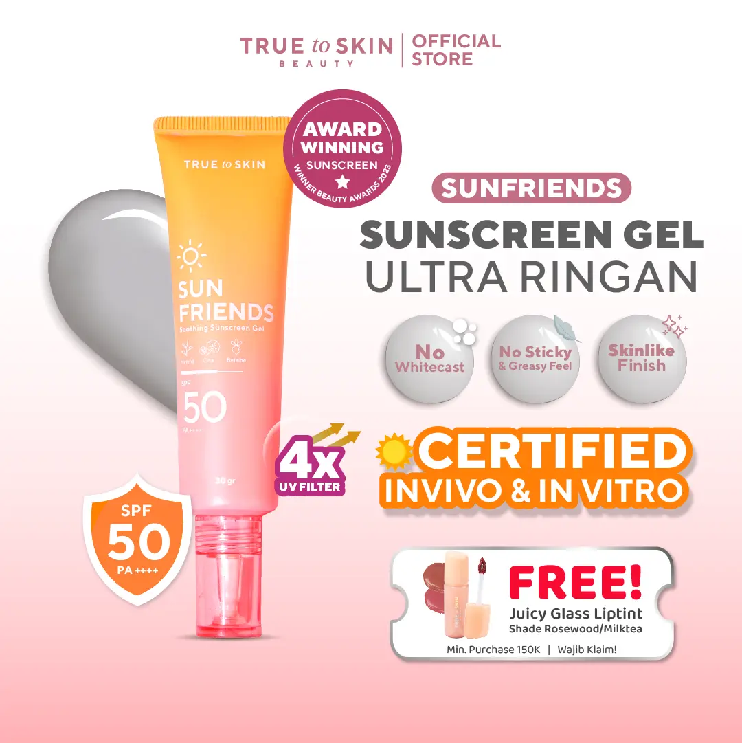 True to Skin Sunfriends Sunscreen Gel SPF 50 PA++++ Facial Wajah Sunblock SPF Lotion