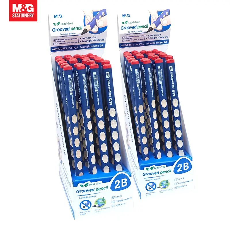 [Pensil 2B Jumbo] M&G jumbo grooved Pencil triangle Easy Start Ergonomic Hole Design 2B 5