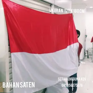 bendera merah putih 120 x 180 cm bahan satin Kain untuk upacara