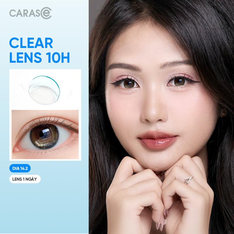 1 chiếc Kính áp tròng khoá ẩm 1 Ngày Lens cận trong suốt CLEAR CARASE