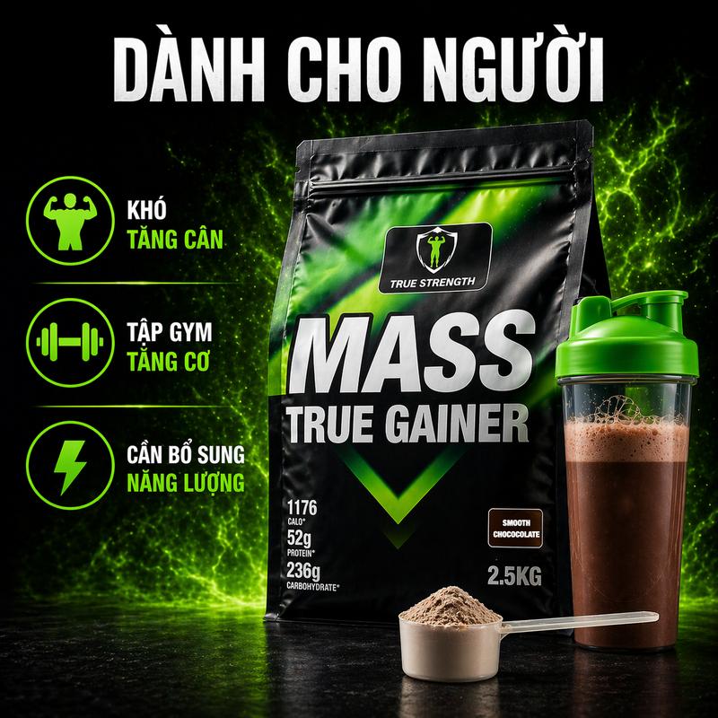 Sữa Bột Dinh Dưỡng Mass True Gainer | Loại 2.5kg | True Strength