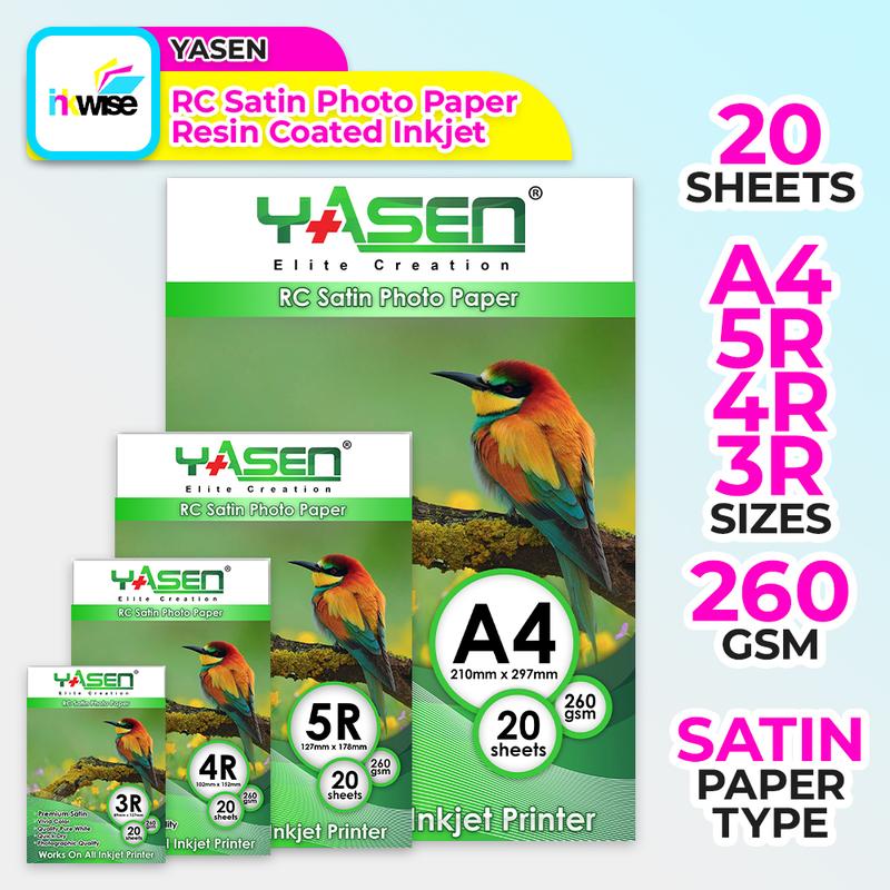 AF Yasen Resin Coated Satin Photo Paper 260GSM 20 Sheets - TikTok Shop ...