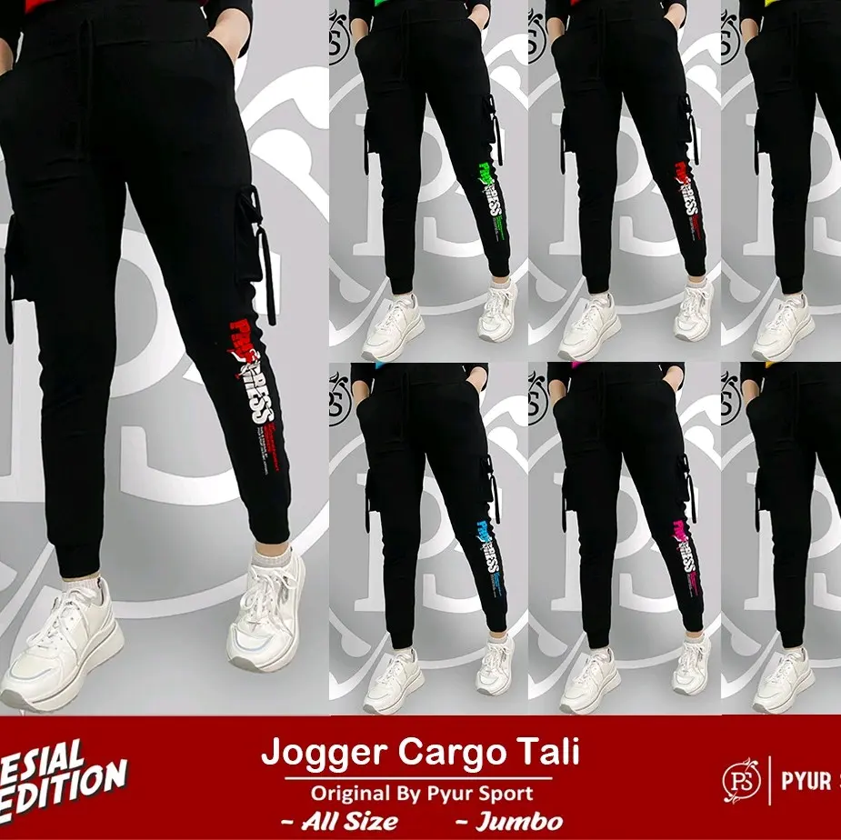 joger panjang panjang cargo kombinasi sablon senam,zumba,aerobic,fitness Wanita