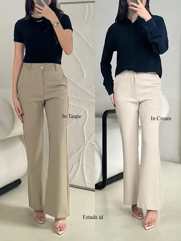 TOOMI PANTS / CELANA PANJANG HIGHWAIST / CELANA CUTBRAY HIGHWAIST / CELANA WANITA 1