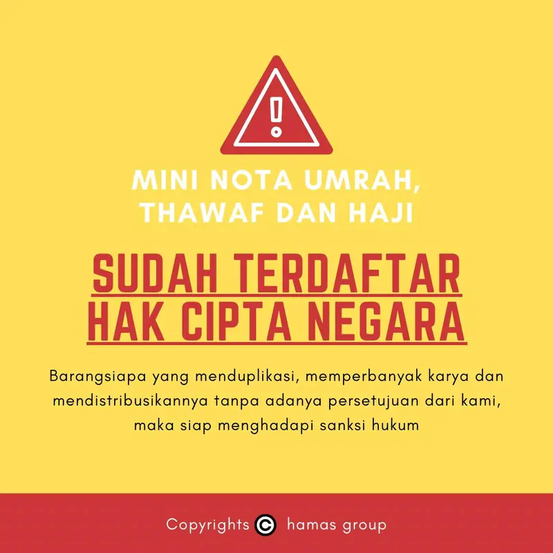 Mini Nota Haji Kartu Berisi Doa niat dan dzikir selama Haji 1