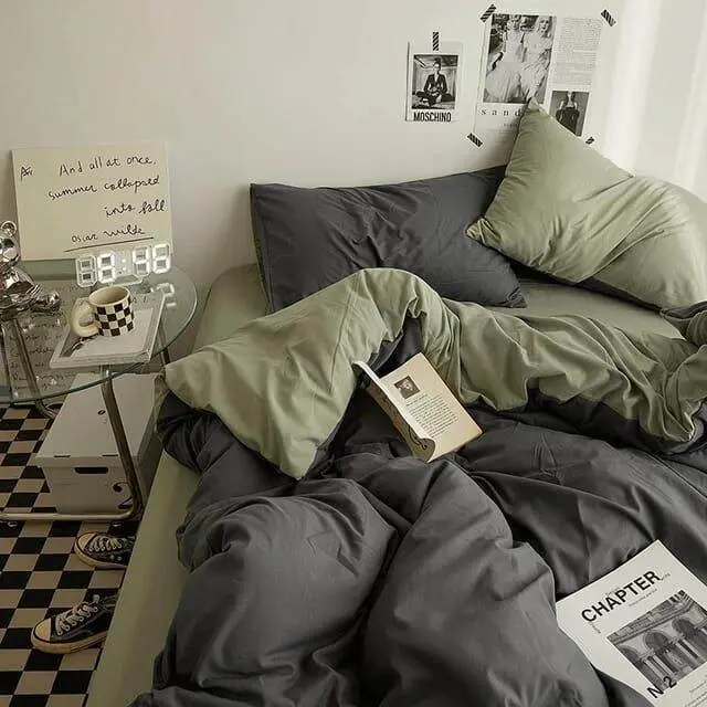 BED COVER SET SPREI POLOS UKURAN 200, 180, 160, 120 Bedcover Kain Katun Include Sarung Bantal Dan Sarung Guling Dan Sprei Sudut Karet 0