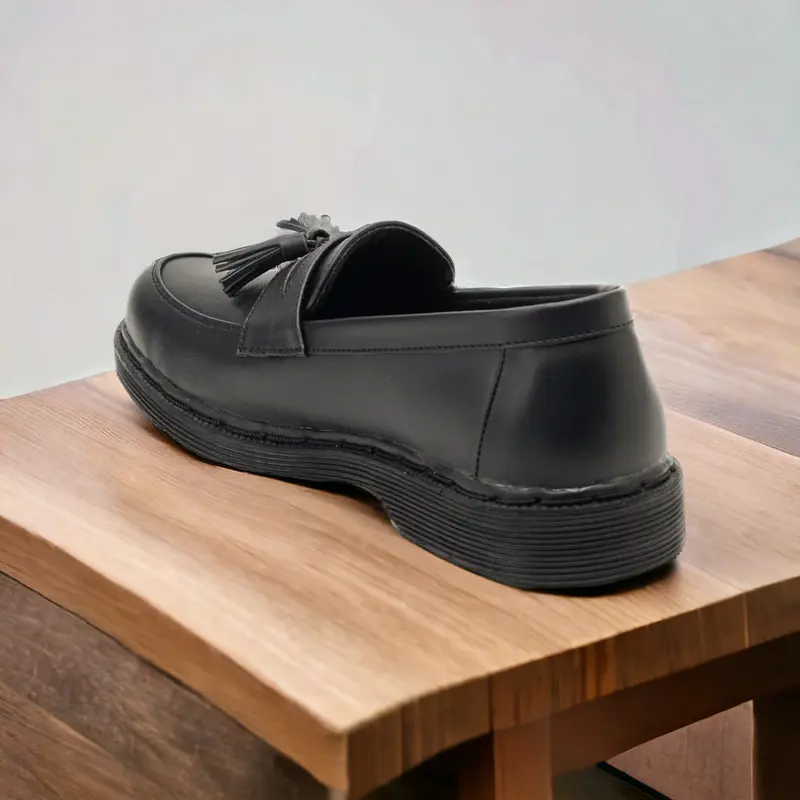 Sepatu Slip on Docmart Pria Marteen Pantofel Formal Kasual Hitam Kerja Resmi Kantor Kuliah Kondangan Laki Laki Cowok Kulit Original Terbaru Flat Shoes sol Karet 4