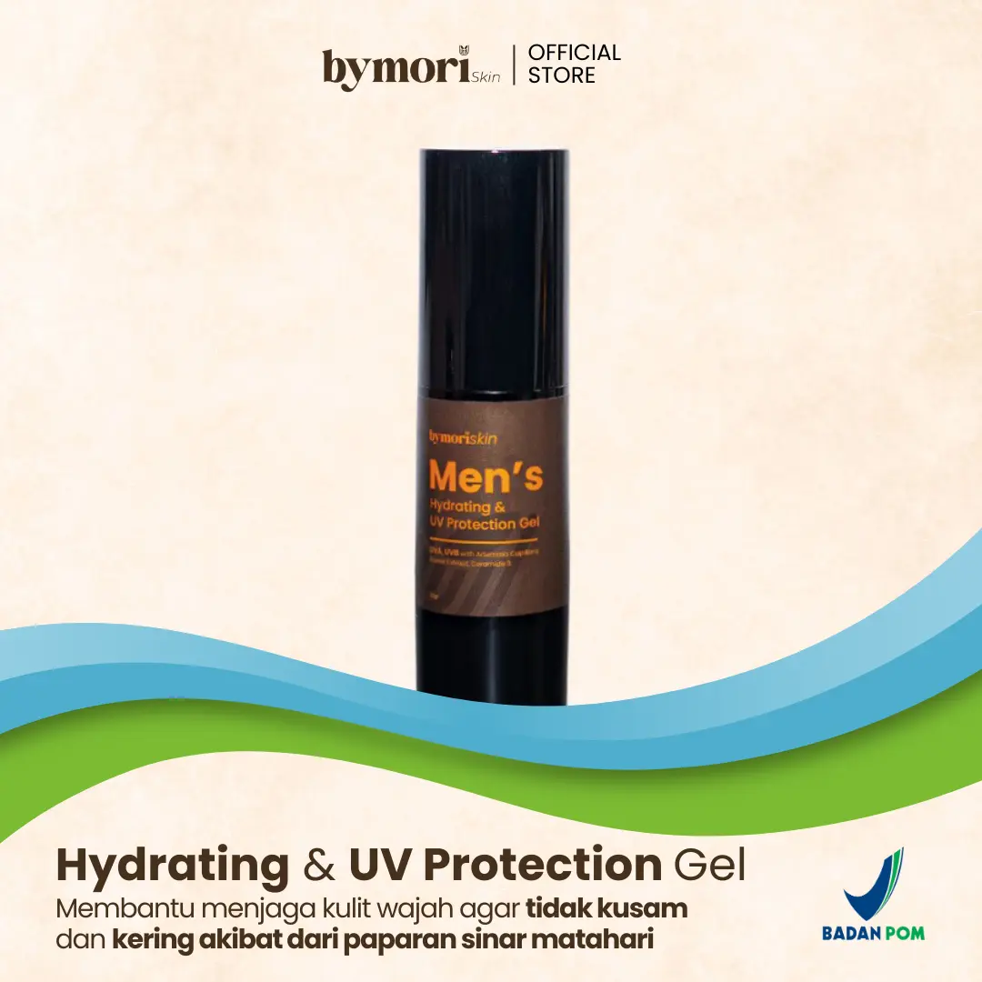 Bymoriskin Sunscreen Gel Sunny Light Protector Tabir Surya SPF 50+ Perawatan Pelindungan Kulit Wajah Khusus Pria Kekinian