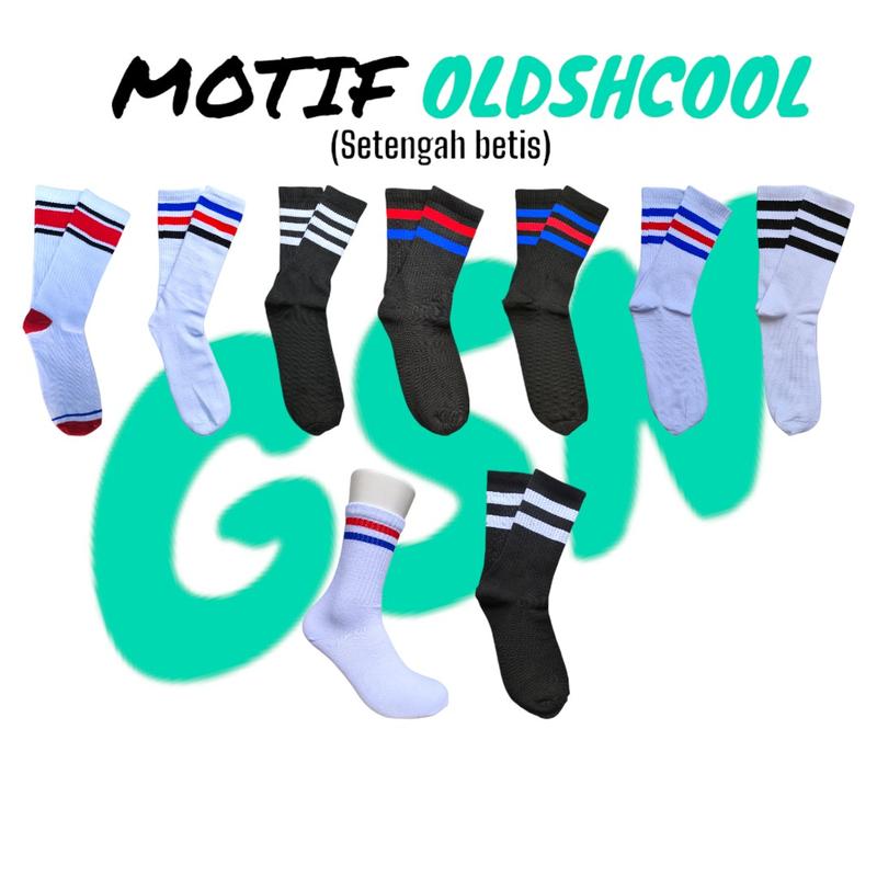 KAOS KAKI OLDSHCOOL-STRIP-GARIS GARIS 0