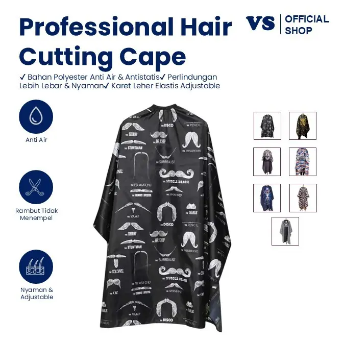 Biutte.co Jubah Apron Potong Rambut Kip Cape Salon Barbershop Anti Air WB14