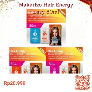 Makarizo Hair Energi Easy Straight 80ml Mild / Medium / Strong / Pelurus Rambut