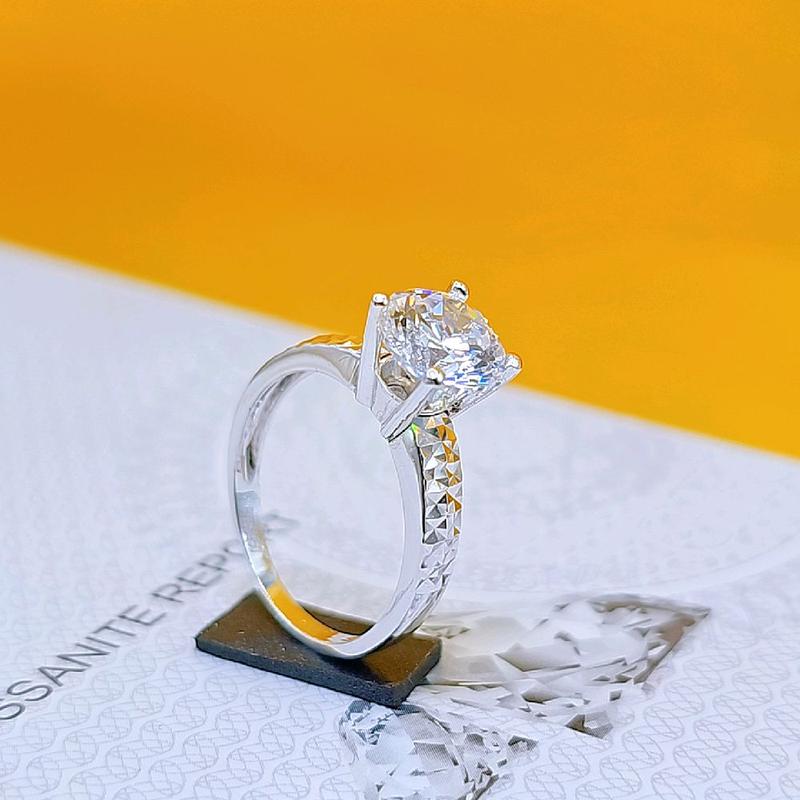 NHJ 1806- Nhẫn 1 hột chủ 8mm .viền chạm máy . Bạc ý xi bạch kim