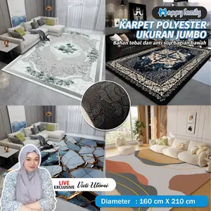 VIRAL (HF) X VIDIA UTAMI Karpet Polyester Jumbo UK 160x210CM Motif Eropa Tebal 5MM HIGH QUALITY