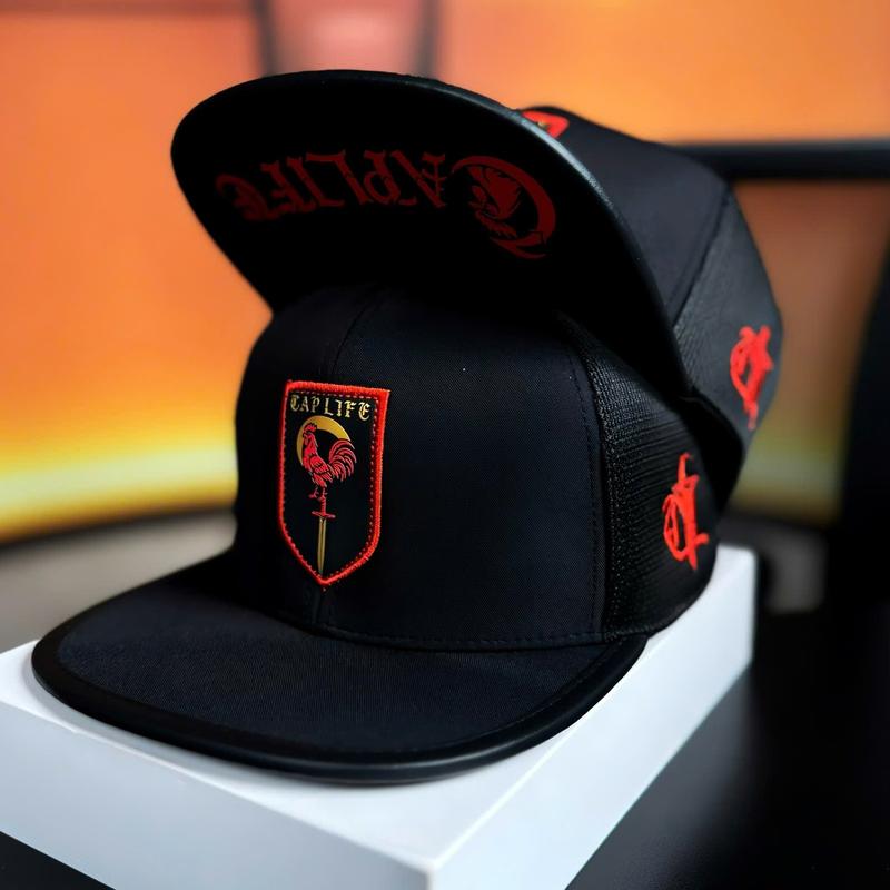 Mũ Nón Snapback Bít Đuôi Thể Thao Thiết Kế Chất Vải Kaki Phối Lưới logo con gà - CapLife