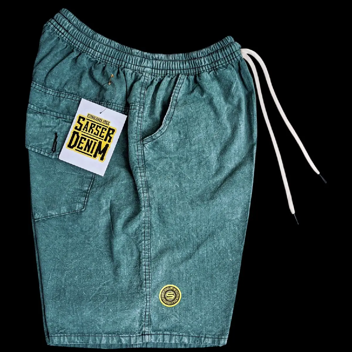 Celana Pendek Jeans Boardshort Snow Green Hijau - Koleksi Terbaru Berkualitas Premium untuk Pria - Fit, Dark