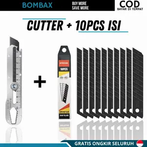 Isi Cutter 10 Pcs Besar 18mm SK5 Refill Pisau Kater Baja Hitam Lebar Bagus Murah