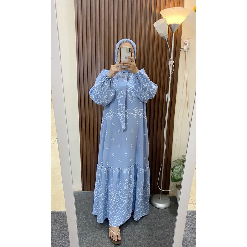 Set Gamis Hijab Milova Gamis Motif Fit To Ld 120cm 2