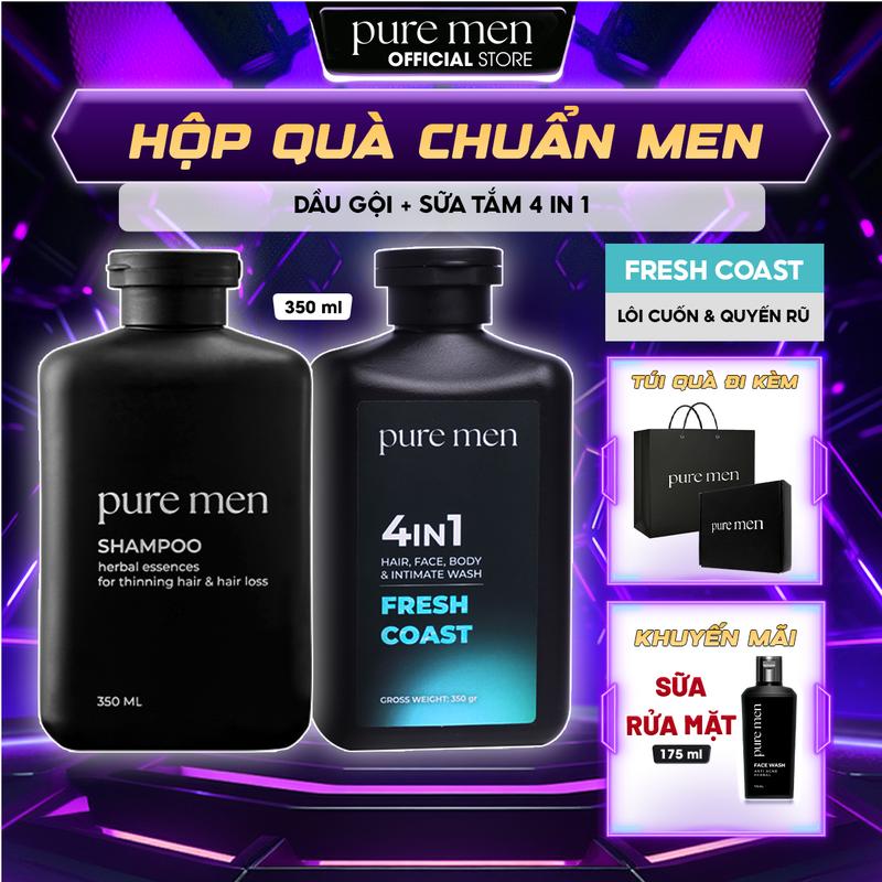  Hộp quà Chuẩn Men - Dầu Gội & Sữa Tắm 4in1 Cho Nam Pure Men  350ml  