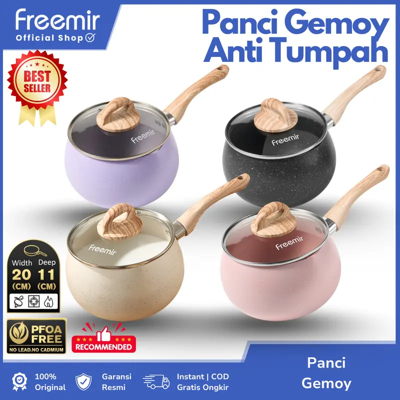 [SPECIAL LIVE] Panci MPASI Gemoy Panci Aladin 20/16 Cm Anti Lengket Tutup Kaca Cookware Beige Susu MPASI Rebus Alat Dapur Masak Gemoy Kitchenware 0